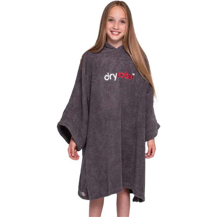 2023 Dryrobe Junior Toalla Con Capucha De Algodn Orgnico Cambio Robe V3OCT - Slate Grey